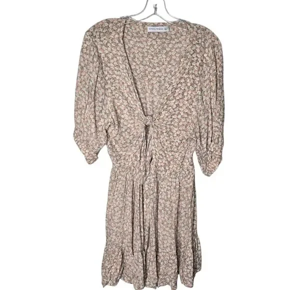 Faithfull The Brand Size 8 Marigot Tie-Front Dress in Pink Azalea Floral Print - Picture 2 of 9